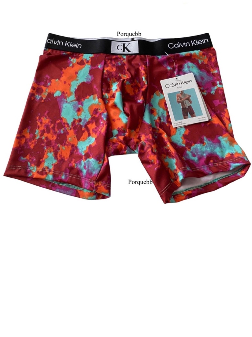 Calvin Klein Boxer Brief Underwear Tie Dye Microfiber Logo 1996 NB3407322 XS